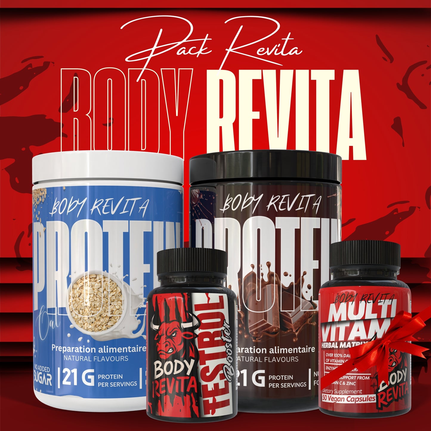 باك بروتين+كبسولة دعم هرمون تيستوستيرون+Multi Vitamin