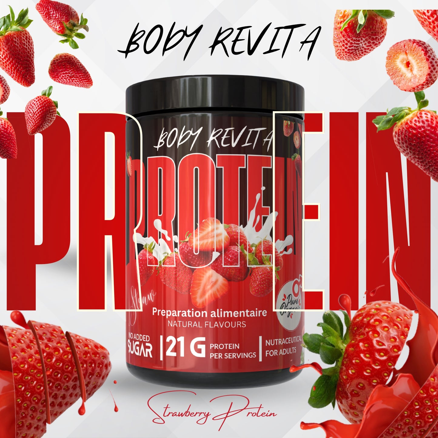 بروتين بنكهة strawberry